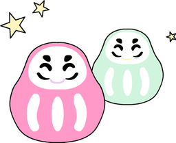 Two Smiling Daruma